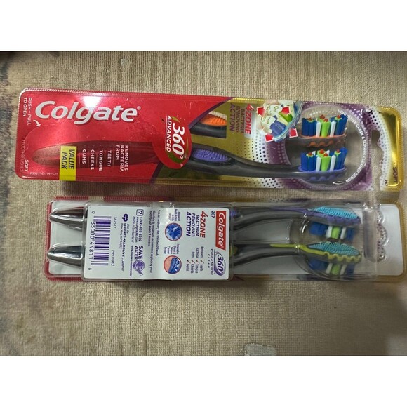 Lot of 2 Colgate 360 Advanced Whole Mouth Clean Toothbrushes - Soft - NEW - Picture 4 of 4